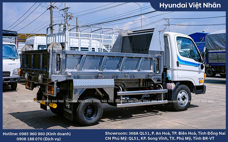 Các chi tiết thùng ben full inox chở cá N250