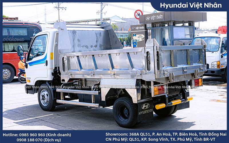 Kết cấu thùng ben full inox N250