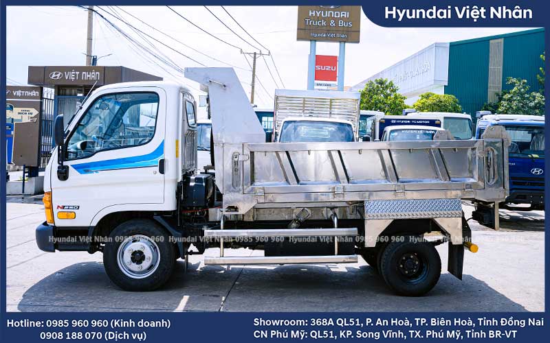 Thông số và giá xe ben N250 full inox chở cá