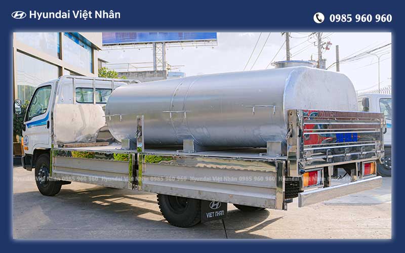 Kết cấu xe thùng lửng gắn bồn 6 khối