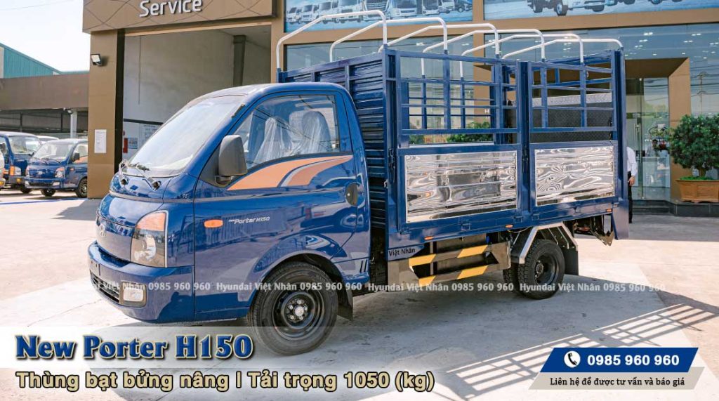 Hyundai H150 mui bạt bửng nâng, tải 1050 kg, thùng bảo hành 2 năm