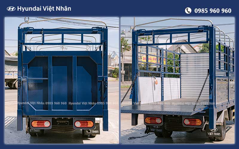 Kết cấu thùng bạt bửng nâng trên xe H150