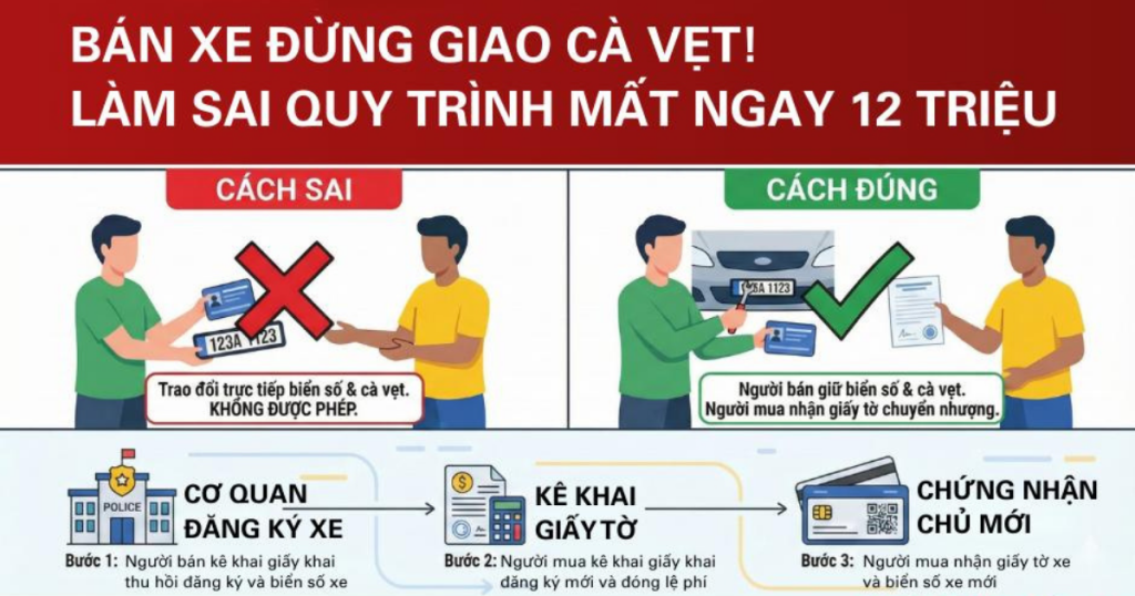 bán xe cũ không được giao cà vẹt lại cho người mua
