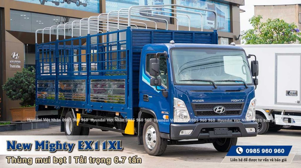 Hyundai EX11SL / EX11XL thùng mui bạt 6m3, tải trọng 6.7 tấn