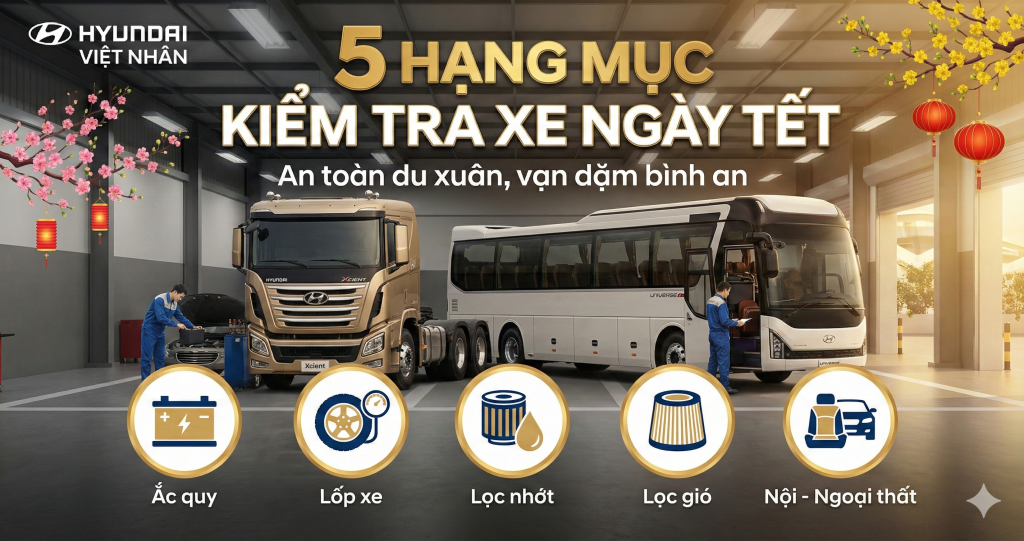 các hạng mục kiểm tra xe trước tết