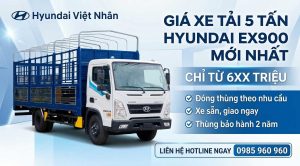 Giá xe tải 5 tấn Hyundai EX900 đời mới, thùng dài 6m3