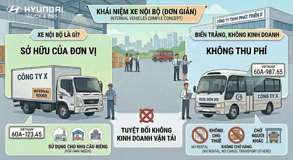 Như thế nào là xe nội bộ