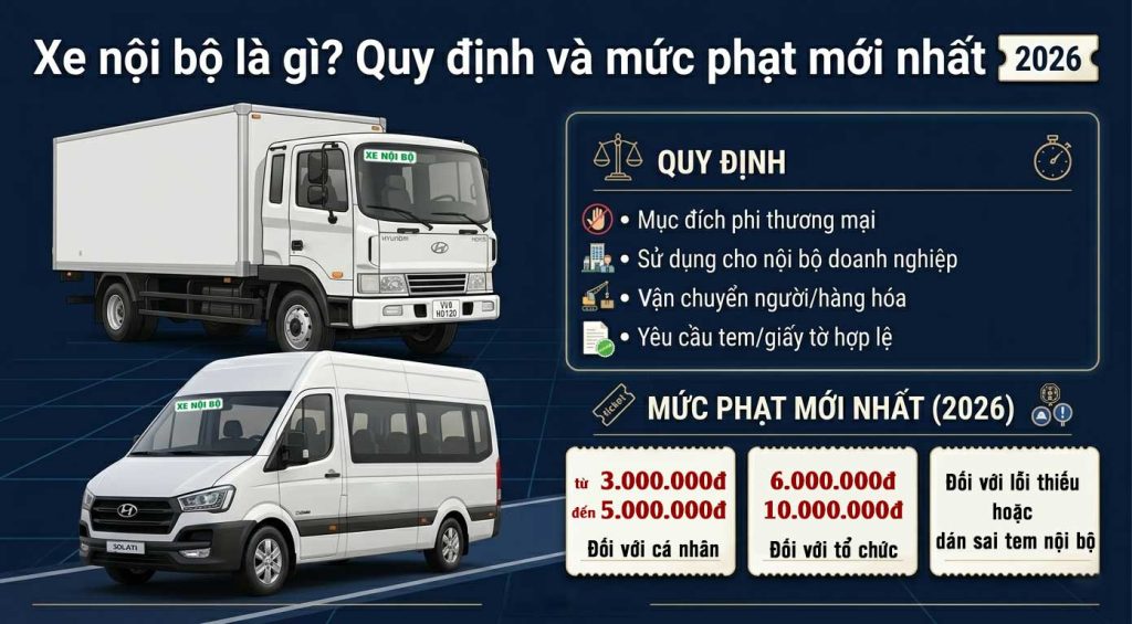Xe nội bộ là gì? Quy định và mức phạt mới nhất 2026